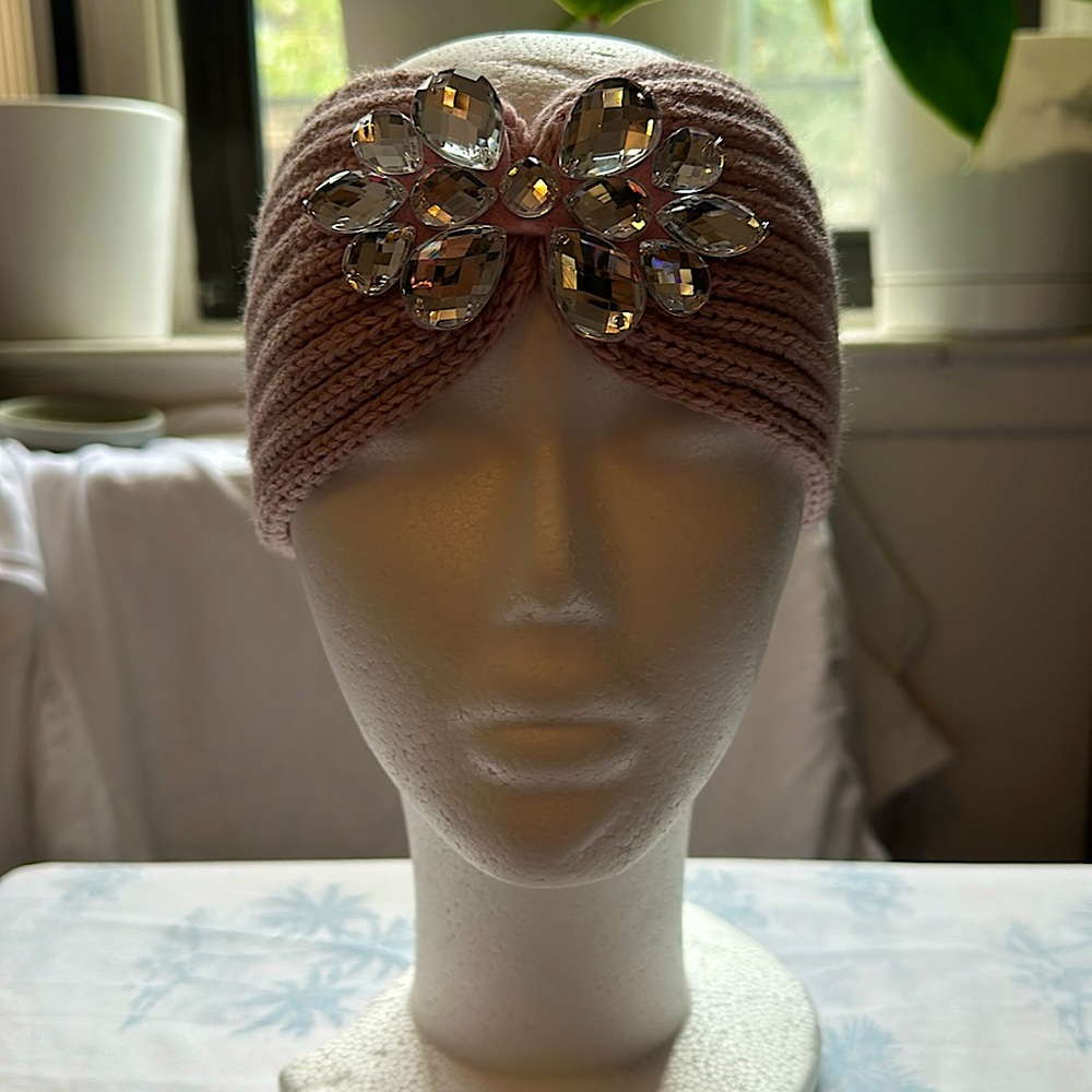 Jeweled Knit Headband Ear Warmer